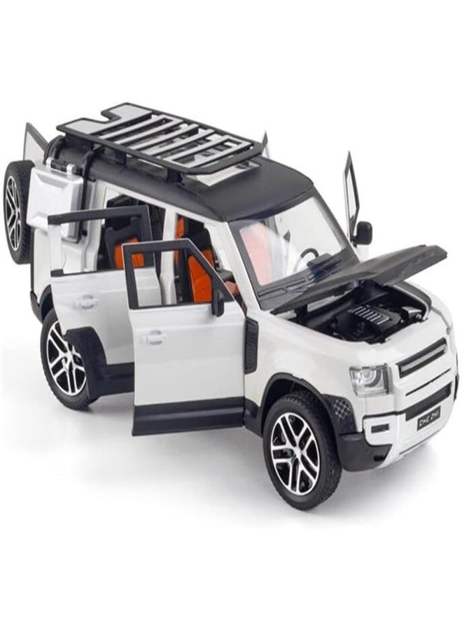 UKAXA 1:24 Defender Toy Car Diecast Metal Model Land Rover Defender Car for Kids Pull Back Openable Door with Light Sound, Multicolor - Image 3
